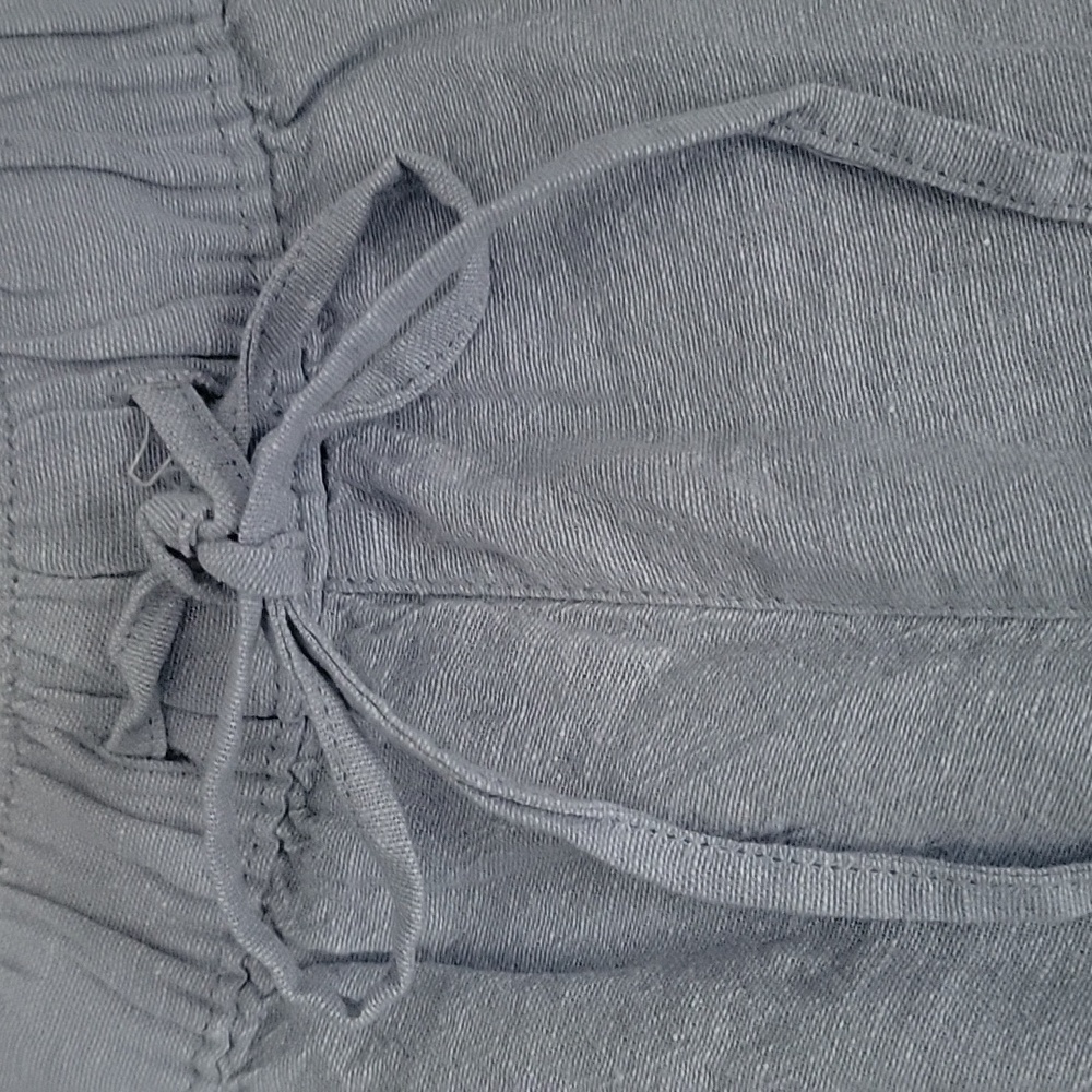 NWT Tahari Light Blue Linen Shorts Drawstring Tie Size Pockets Size 2X - Picture 2 of 8